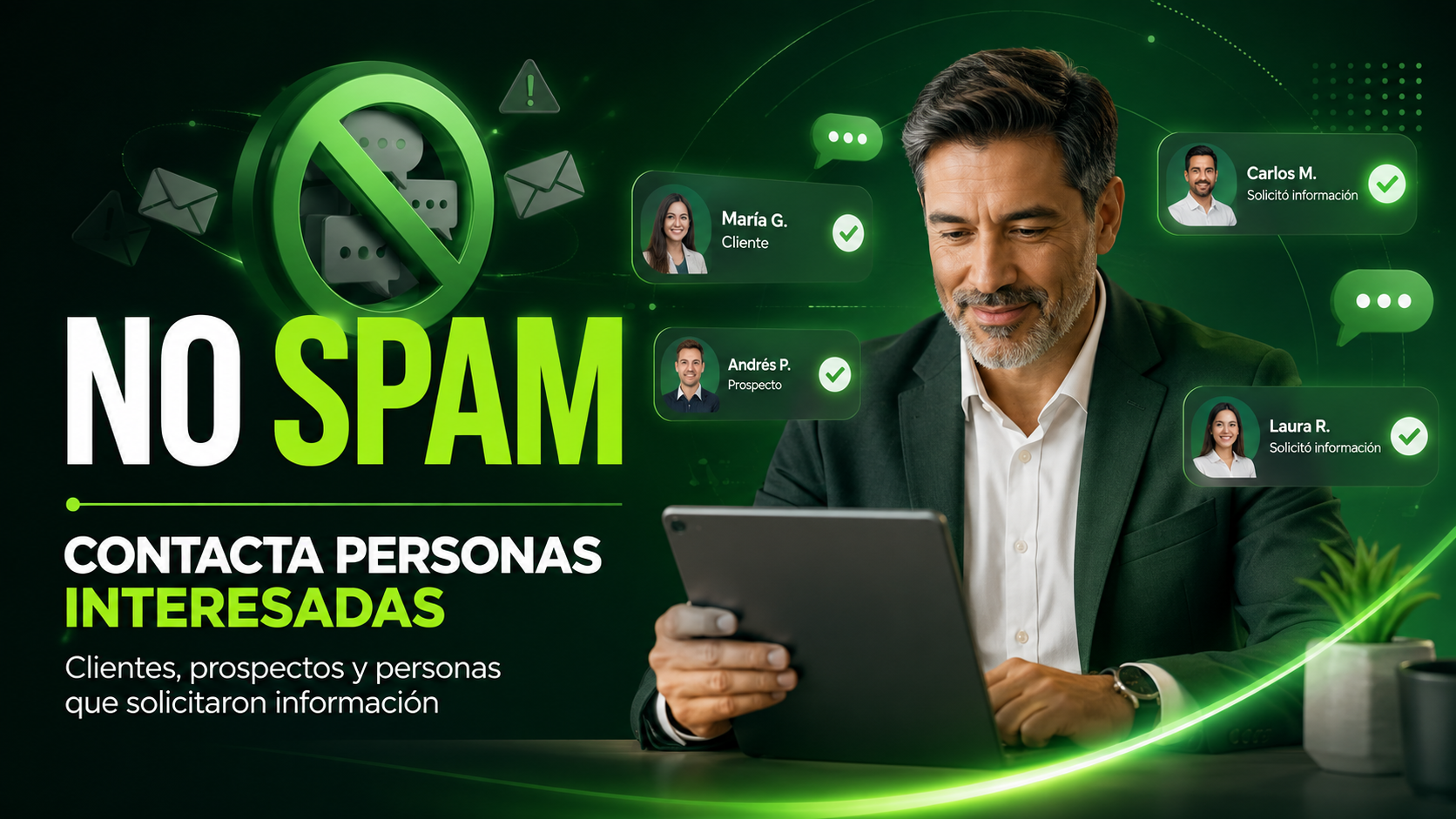 Contactos interesados, clientes y prospectos: cero spam