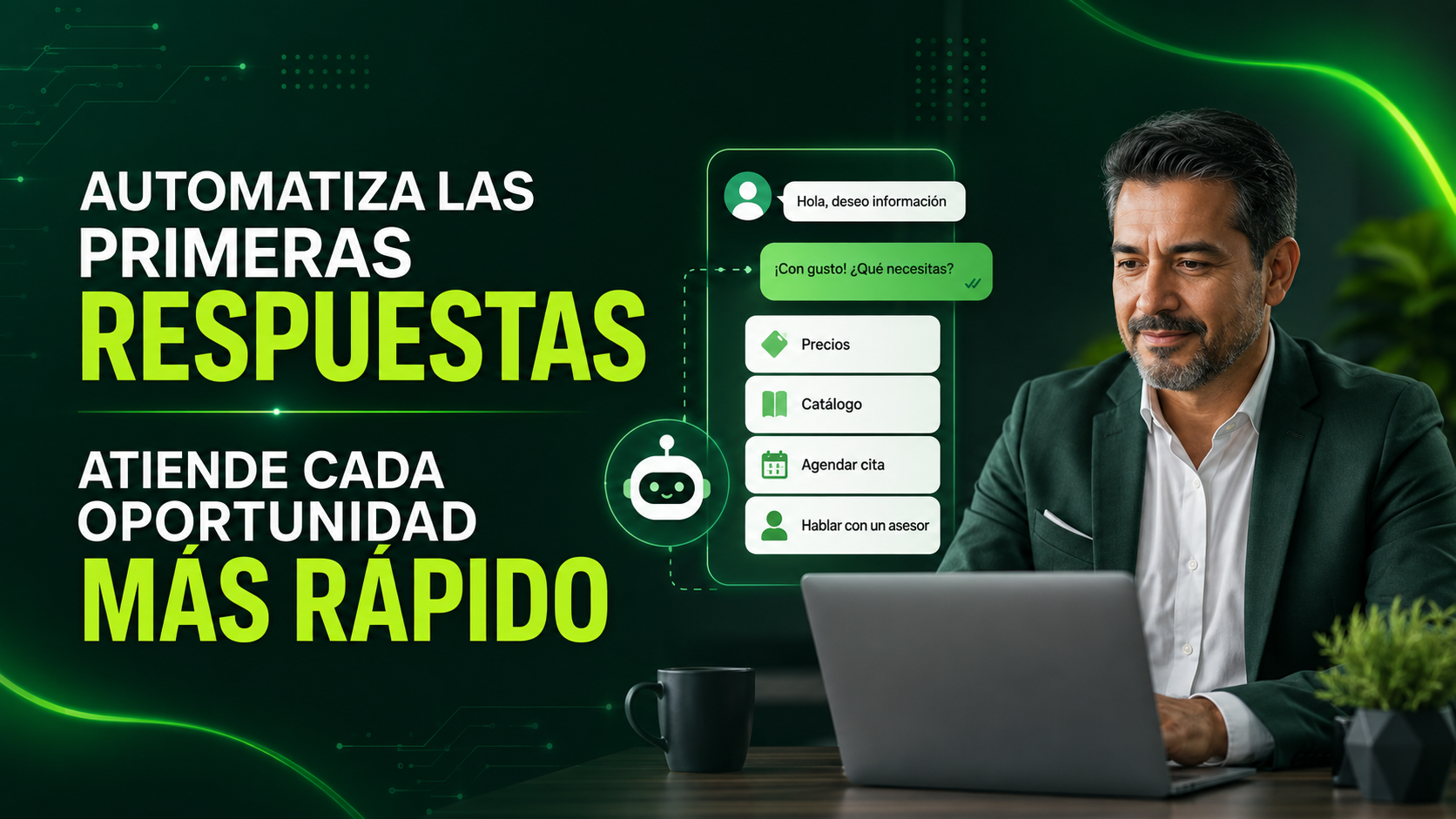 Automatización de primeras respuestas para atender más rápido