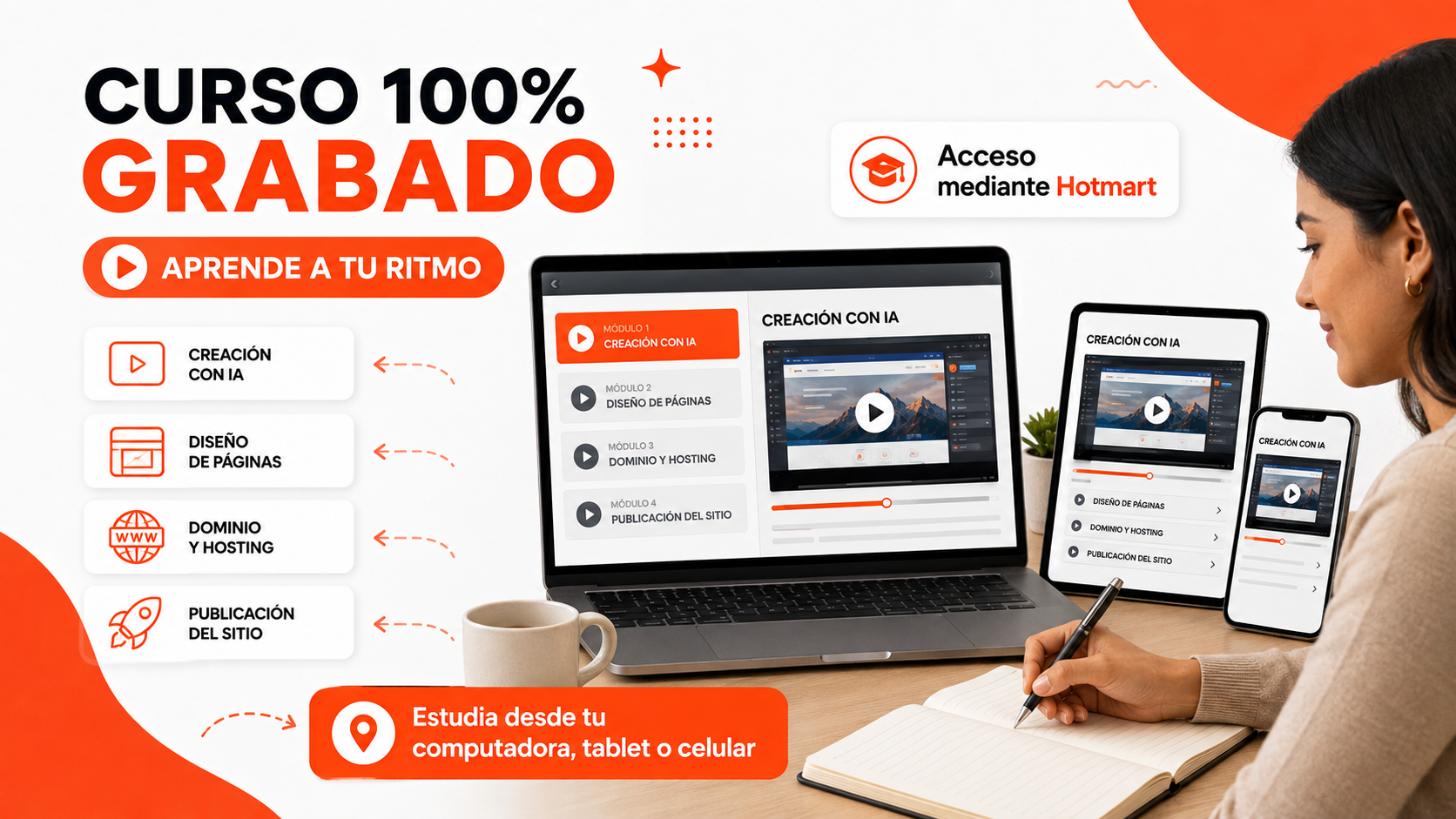 Curso grabado para distintos dispositivos
