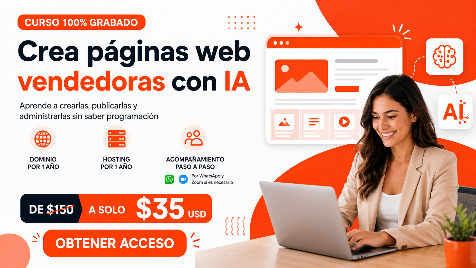 Curso para crear páginas web con IA