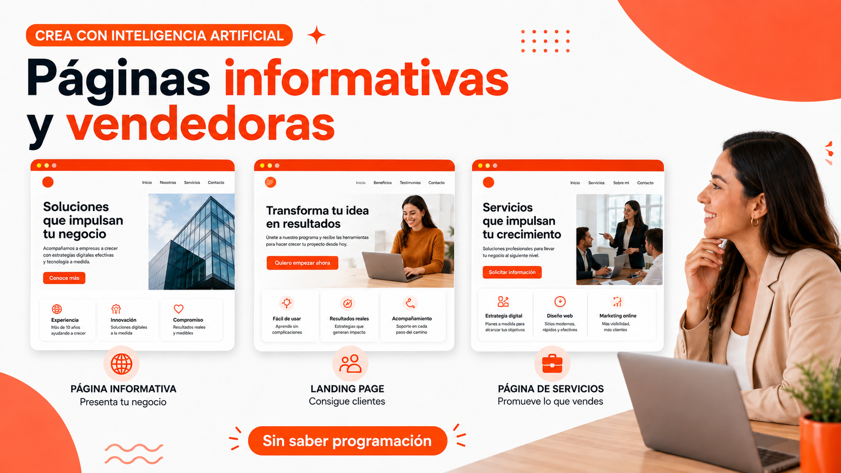 Páginas informativas, landing pages y páginas de servicios