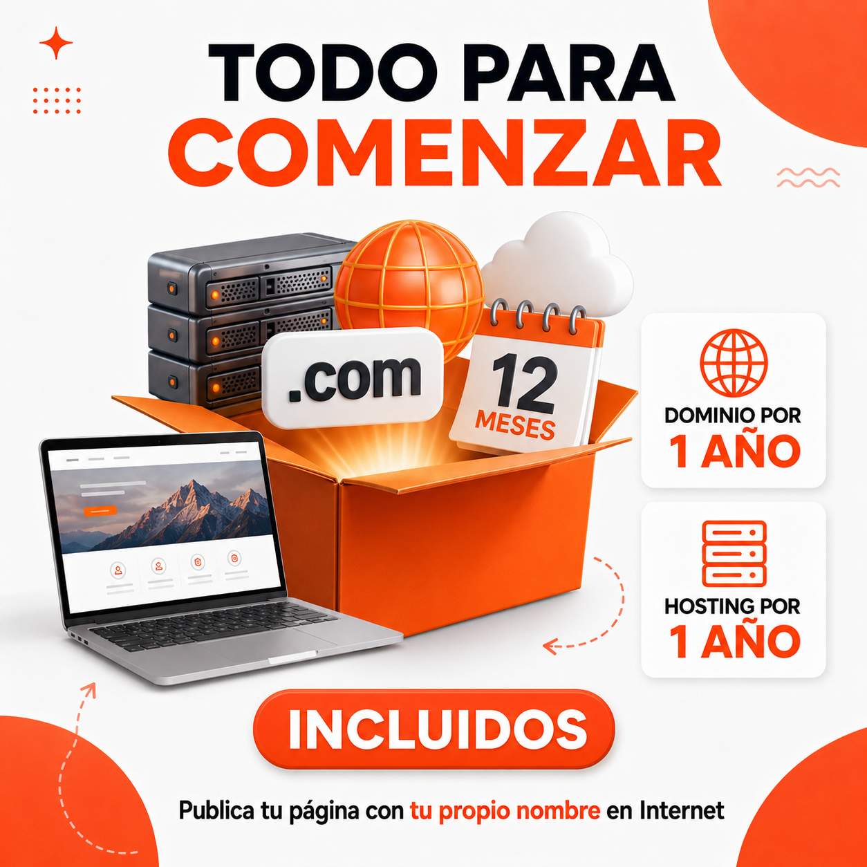 Dominio y hosting incluidos
