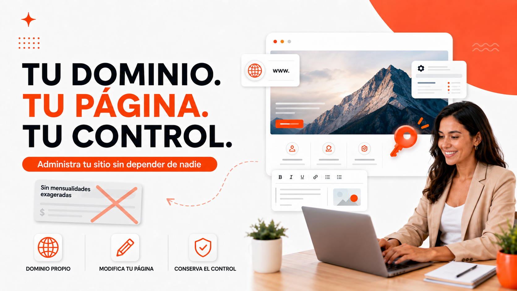Tu dominio, tu página y tu control